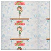 メリークリスマスギムナスト小妖精や小人 ファブリック (クローズアップ)