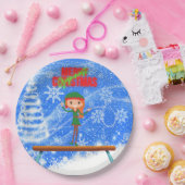 メリークリスマスギムナスト小妖精や小人 ペーパープレート (パーティー)