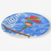 メリークリスマスギムナスト小妖精や小人 ペーパープレート (アングル)