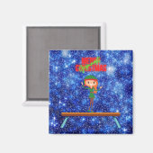 メリークリスマスギムナスト小妖精や小人 マグネット (正面/裏面)