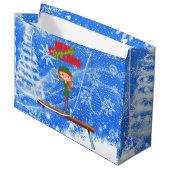 メリークリスマスギムナスト小妖精や小人 ラージペーパーバッグ (正面アングル)