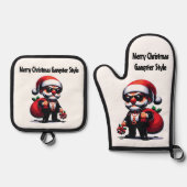 メリークリスマスギャングスタイル | 鍋つかみ&鍋敷きセット (正面)