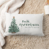 メリークリスマスギリシャ装飾用クッション ランバークッション (ブランケット)