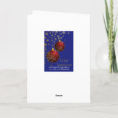 メリークリスマスギリシャ赤と金ゴールドオーナメント シーズンカード (裏面)