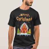 メリークリスマスギンガーブレッドハウスベーキングキャンディ缶 Tシャツ (正面)