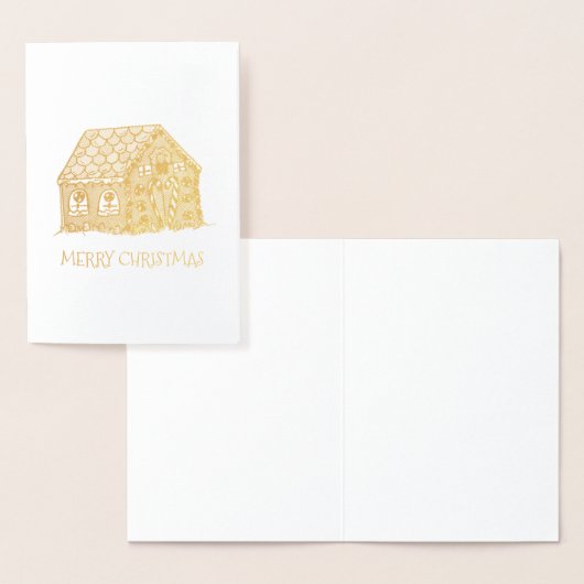 メリークリスマスギンガーブレッドハウスホリデークリスマス 箔カード (ディスプレー)