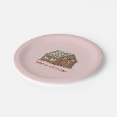 メリークリスマスギンガーブレッドハウスホリデーパーティー ペーパープレート (アングル)