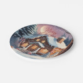 メリークリスマスギンガーブレッドハウスホリデーパーティー ペーパープレート (アングル)