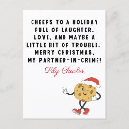 メリークリスマスクッキーおもしろい引用文for Friends シーズンポストカード