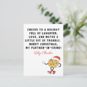 メリークリスマスクッキーおもしろい引用文for Friends シーズンポストカード (スタンド正面)