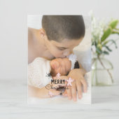 メリークリスマスクッキーのジンジャーブレッドの写真カード 招待状 (スタンド正面)