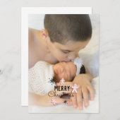 メリークリスマスクッキーのジンジャーブレッドの写真カード 招待状 (正面/裏面)