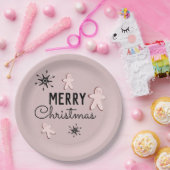 メリークリスマスクッキーのジンジャーブレッド ペーパープレート (パーティー)