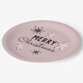 メリークリスマスクッキーのジンジャーブレッド ペーパープレート (アングル)