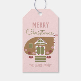 メリークリスマスクッキージンジャーブレッドハウス ギフトタグ