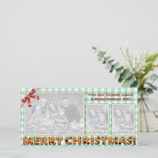 メリークリスマスクッキープレイドテーブルクロス シーズンカード (スタンド正面)