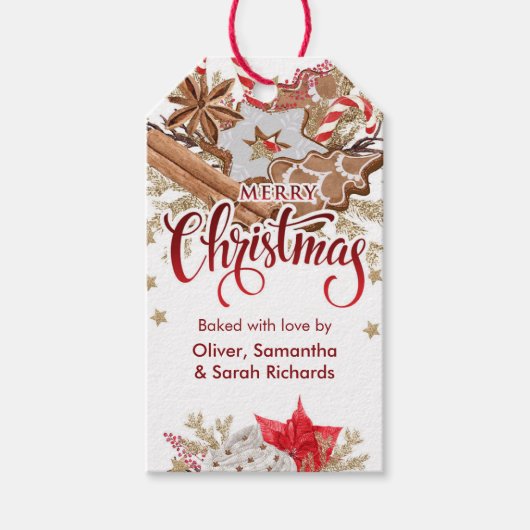 メリークリスマスクッキーホリデーベーキングギフトラベル ギフトタグ (正面)