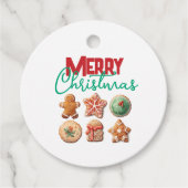 メリークリスマスクッキー交換ホリデーパーティー フェイバータグ (正面)