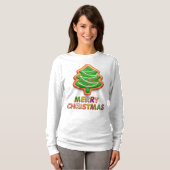 メリークリスマスクッキー女子長袖シャツ Tシャツ (正面フル)