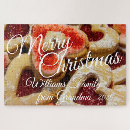 メリークリスマスクッキー赤い写真ジグ ジグソーパズル