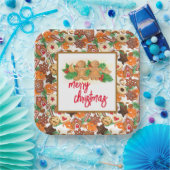 メリークリスマスクッキー ペーパープレート (パーティー)