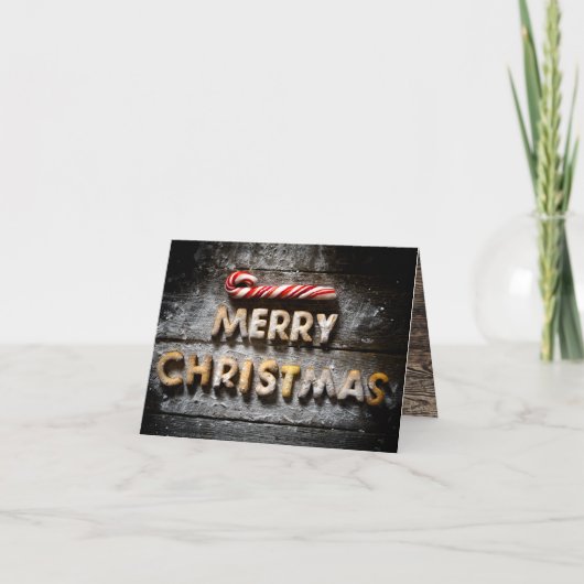 メリークリスマスクッキー - 4x5クリスマス折りたたみカード シーズンカード (正面)