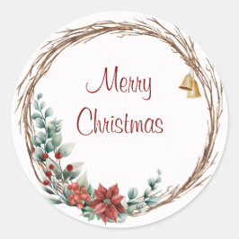 メリークリスマスクラシックのクリスマスのシール ラウンドシール