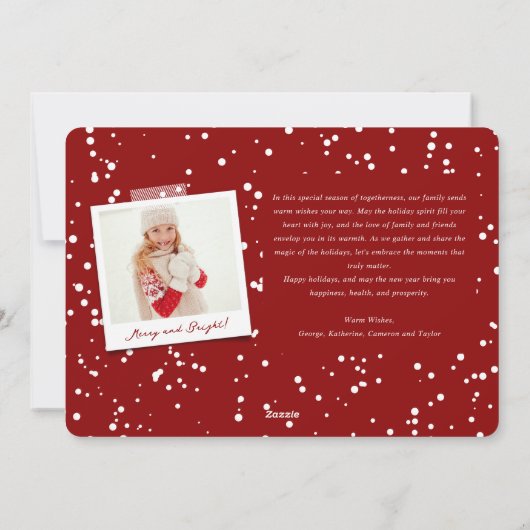 メリークリスマスクラシックのスクリプトフォトシエレガントック シーズンカード (裏面)