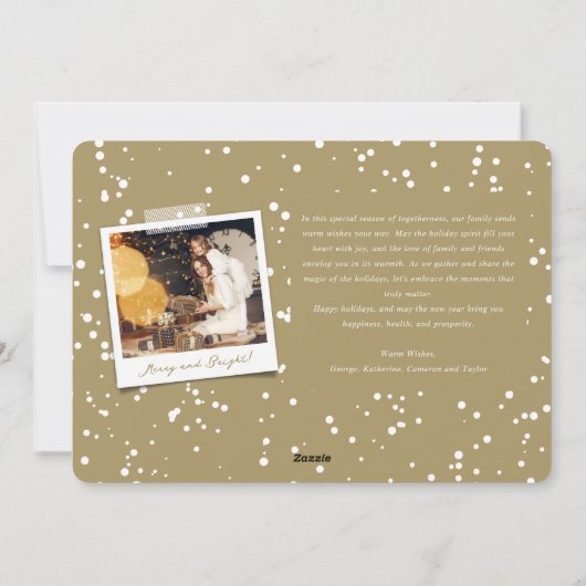 メリークリスマスクラシックのスクリプトフォトシエレガントック シーズンカード (裏面)