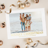 メリークリスマスクラシックのホイル写真 箔シーズンカード