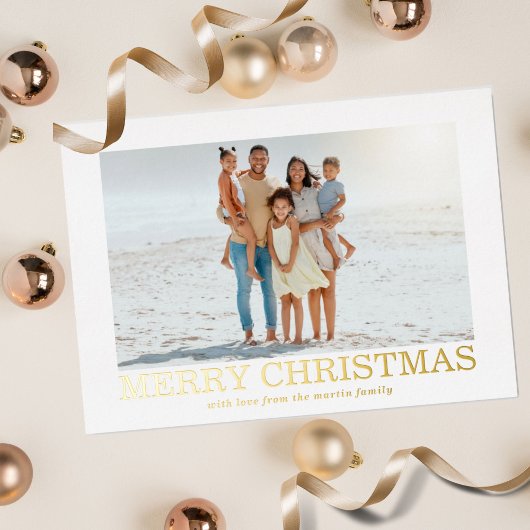 メリークリスマスクラシックのホイル写真 箔シーズンカード