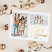 メリークリスマスクラシックのホイル写真 箔シーズンカード