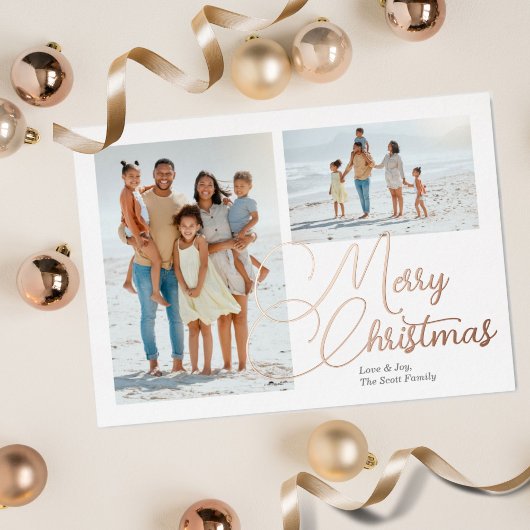 メリークリスマスクラシックのホイル写真 箔シーズンカード