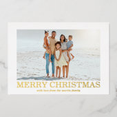 メリークリスマスクラシックのホイル写真 箔シーズンカード (正面)