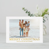 メリークリスマスクラシックのホイル写真 箔シーズンカード (立ち正面)