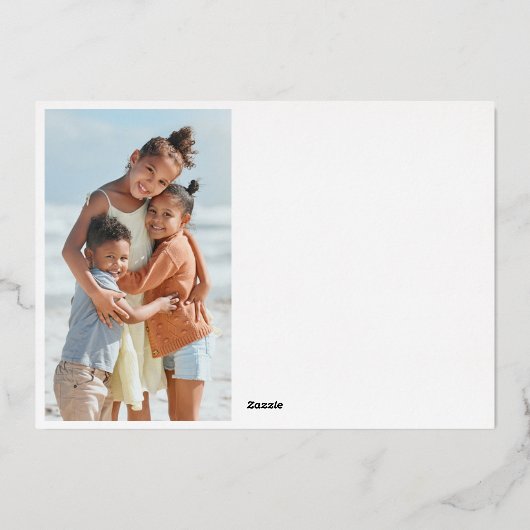 メリークリスマスクラシックのホイル写真 箔シーズンカード (裏面)