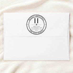 メリークリスマスクラシックのモノグラム住所 ラバースタンプ