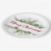 メリークリスマスクラシックの冬のウィースグリーティング ペーパープレート (アングル)