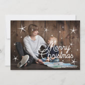 メリークリスマスクラシックの家族の写真 シーズンカード (正面)