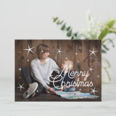 メリークリスマスクラシックの家族の写真 シーズンカード (スタンド正面)