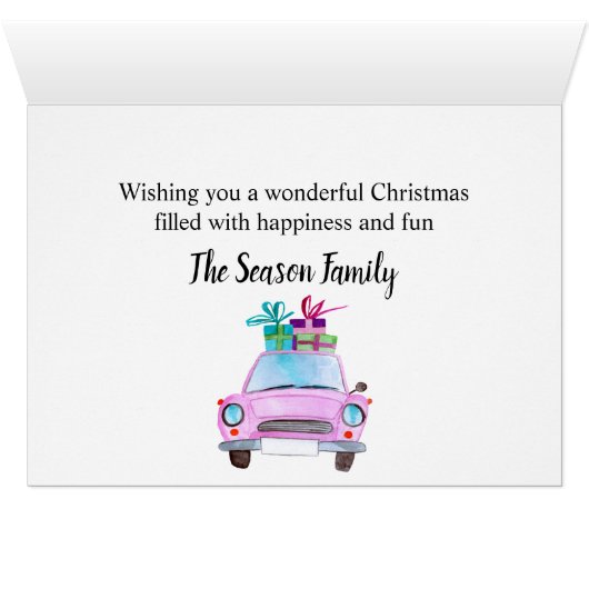 メリークリスマスクラシックの車の水色 (内部横(下))