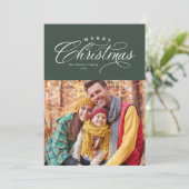 メリークリスマスクラシックエレガントグリーンワンの写真 シーズンカード (スタンド正面)