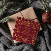 メリークリスマスクラシッククリスマスノルディックレッドホリデーカード 招待状