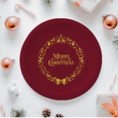 メリークリスマスクラシッククリスマス赤い休日 ペーパープレート