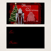 メリークリスマスクラシックサンタ1 – ギフトラベル (正面&裏面)