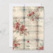 メリークリスマスクラシックシックフラワーズタイポグラフィ シーズンカード (裏面)