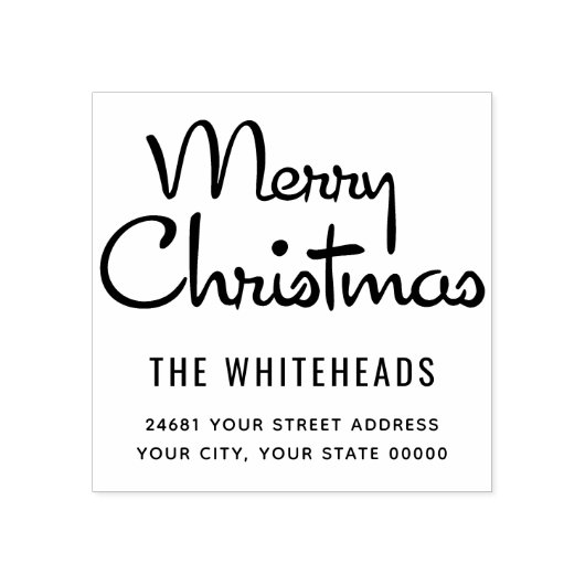 メリークリスマスクラシックスクリプト ラバースタンプ (インプリント)