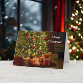 メリークリスマスクラシックデザインのパーソナライズ名 シーズンカード