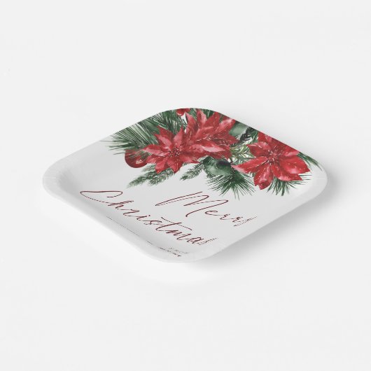 メリークリスマスクラシックリースクリスマスパーティー ペーパープレート (傾斜あり)