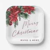 メリークリスマスクラシックリースクリスマスパーティー ペーパープレート (正面)